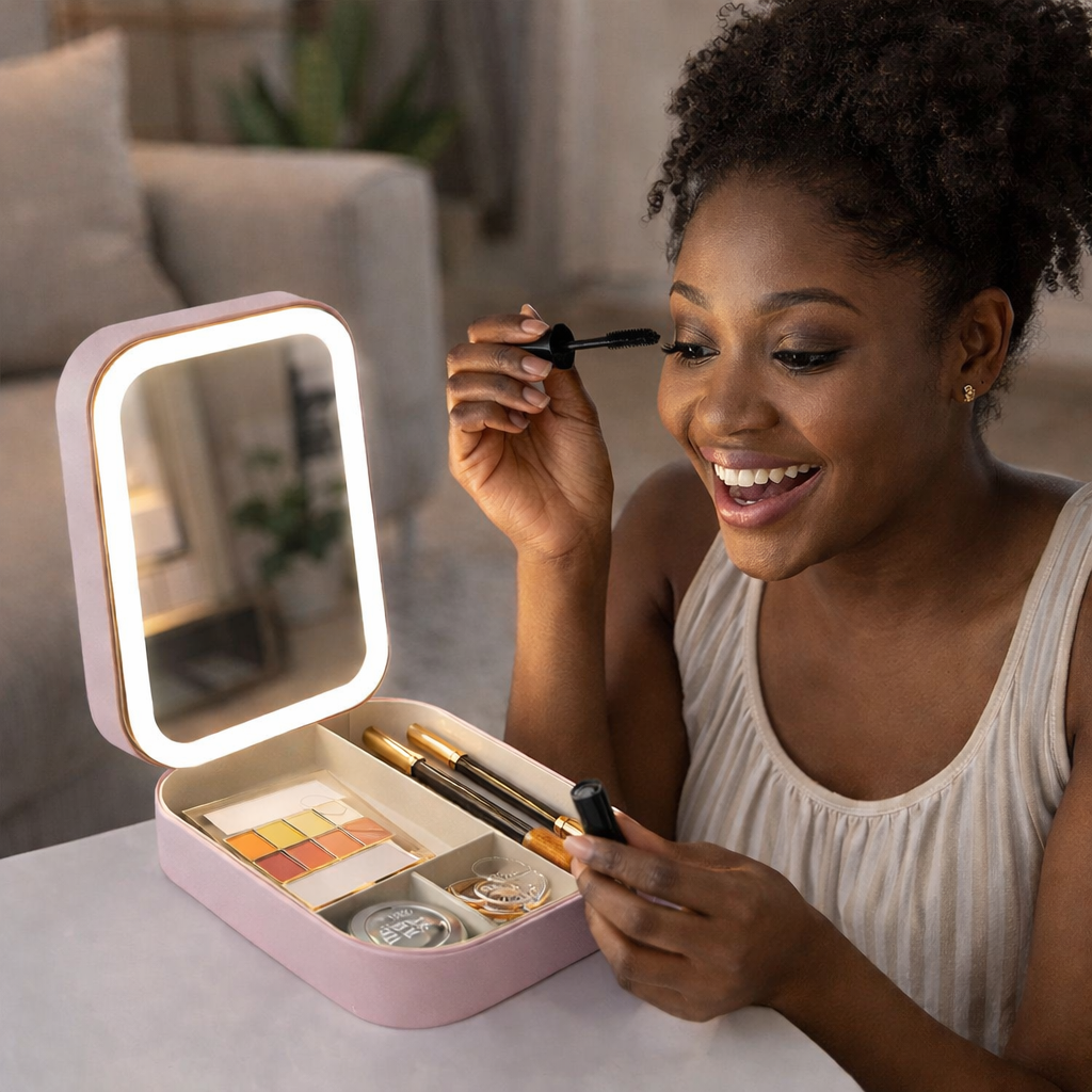 ✨Miroir de Maquillage LED Multifonction avec Boîte de Rangement